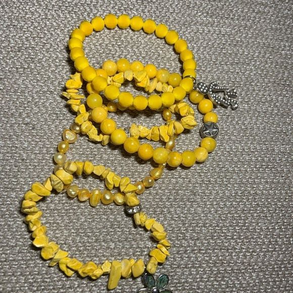 Super cute 5 bracelet yellow stack - Picture 5 of 5
